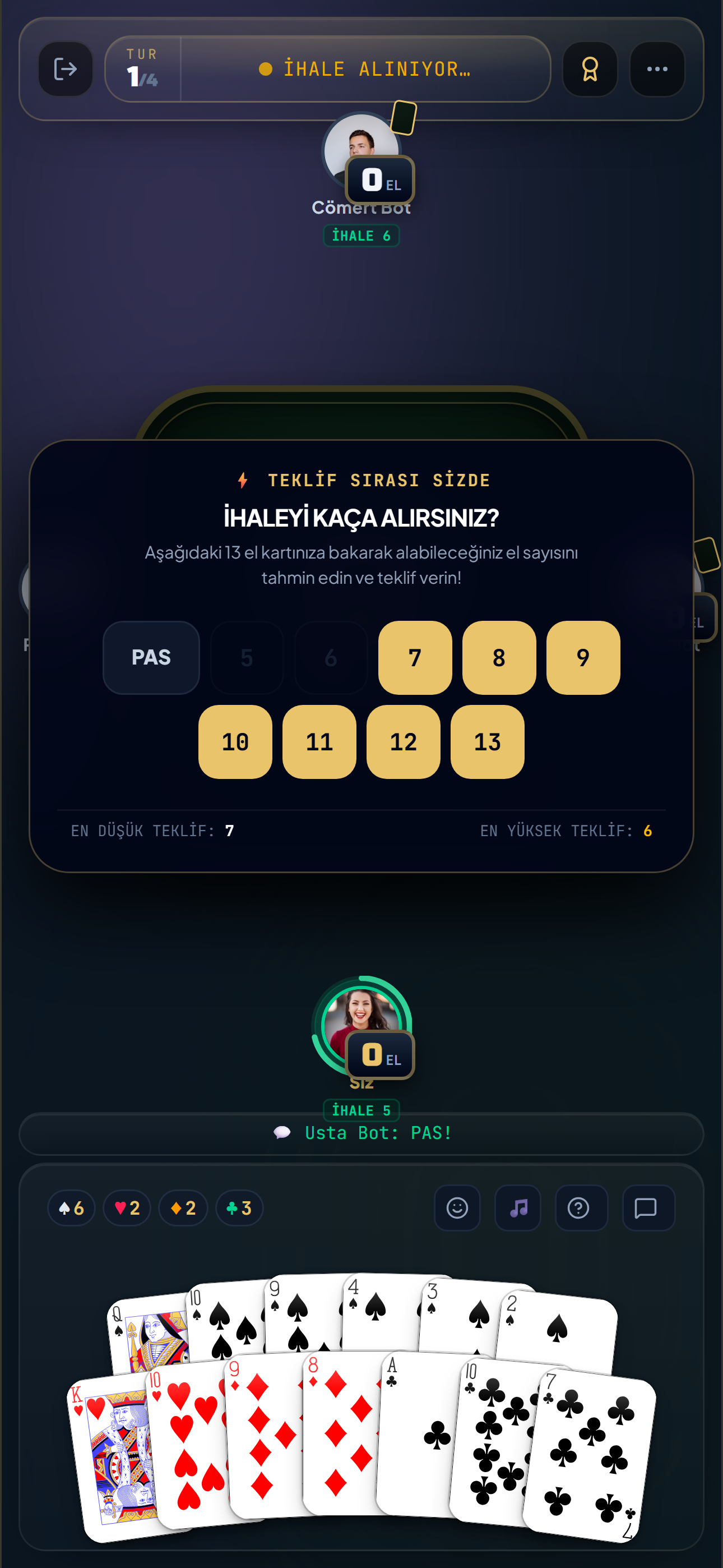 Batak Royale oyun masası
